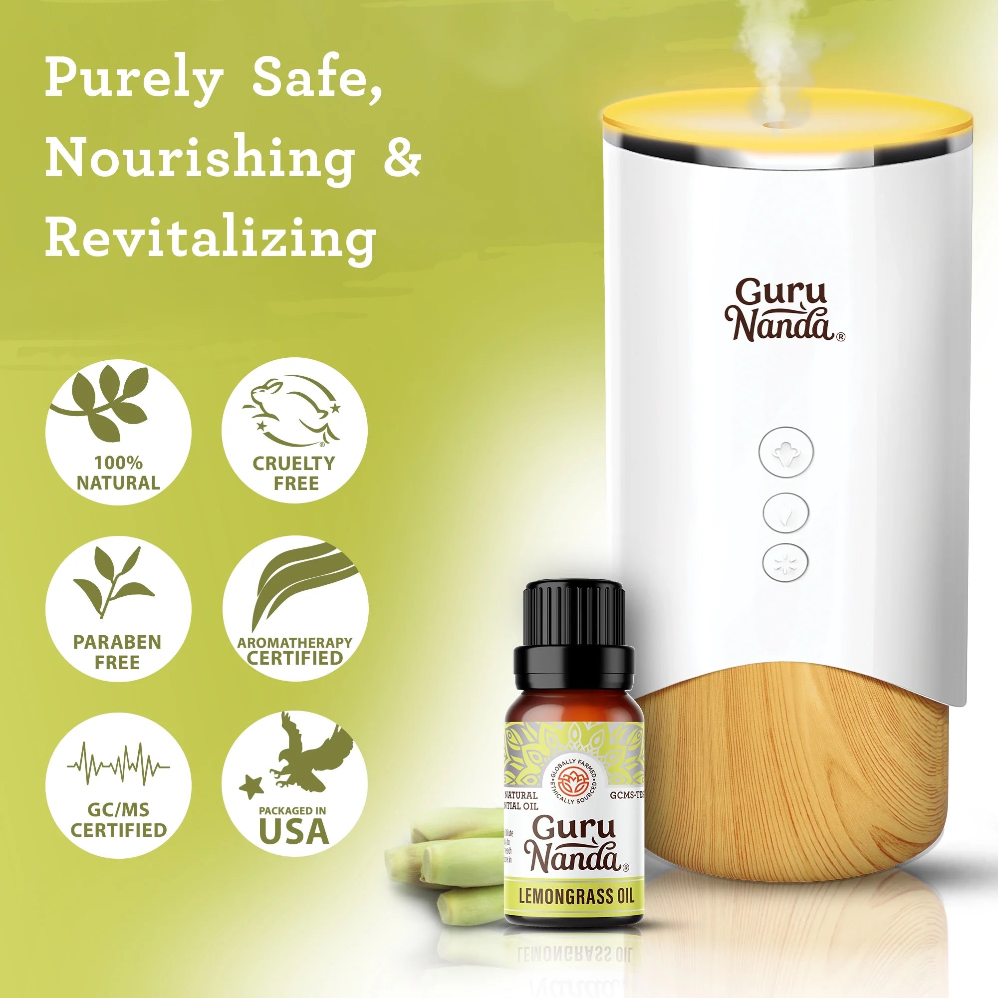 100% Pure & Natural Lemongrass Essential Oil for Aromatherapy & Diffuser - 15Ml