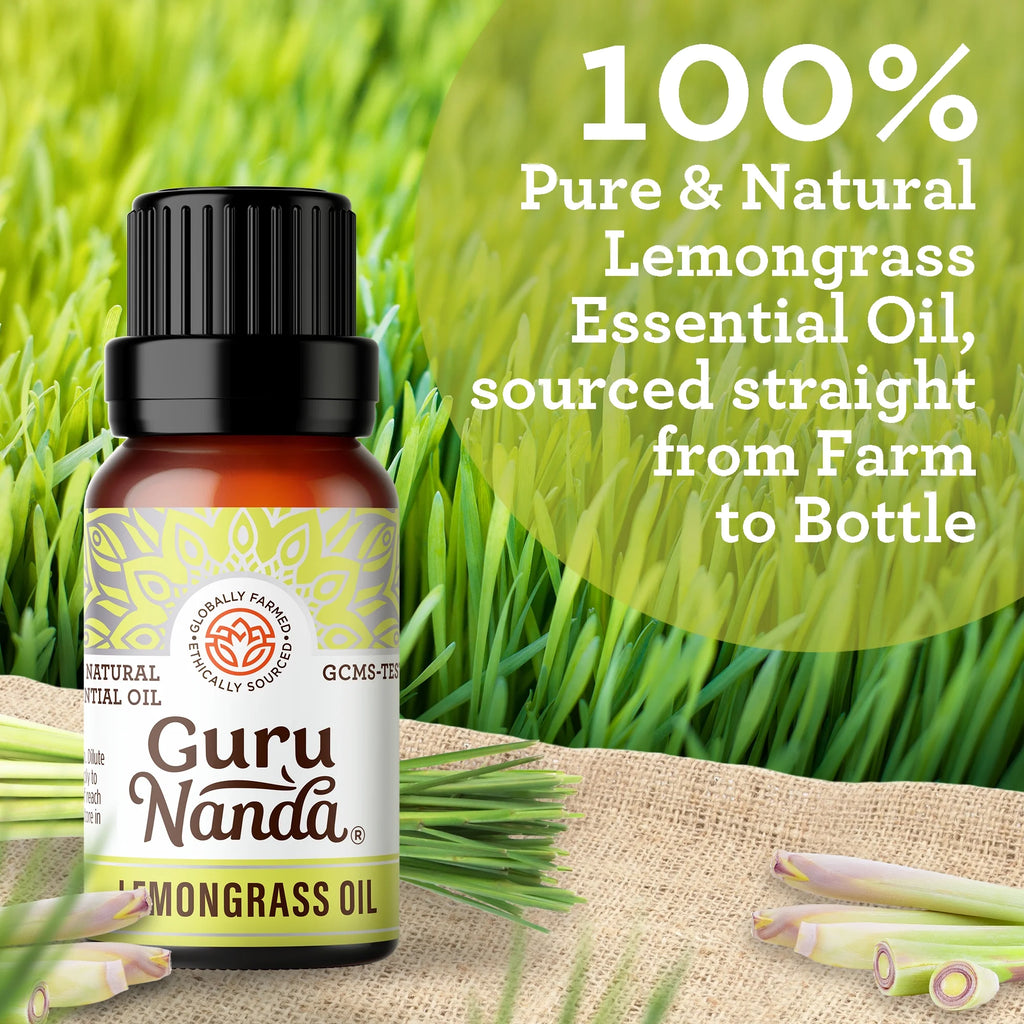 100% Pure & Natural Lemongrass Essential Oil for Aromatherapy & Diffuser - 15Ml