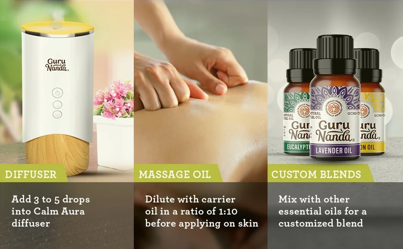 100% Pure & Natural Lemongrass Essential Oil for Aromatherapy & Diffuser - 15Ml