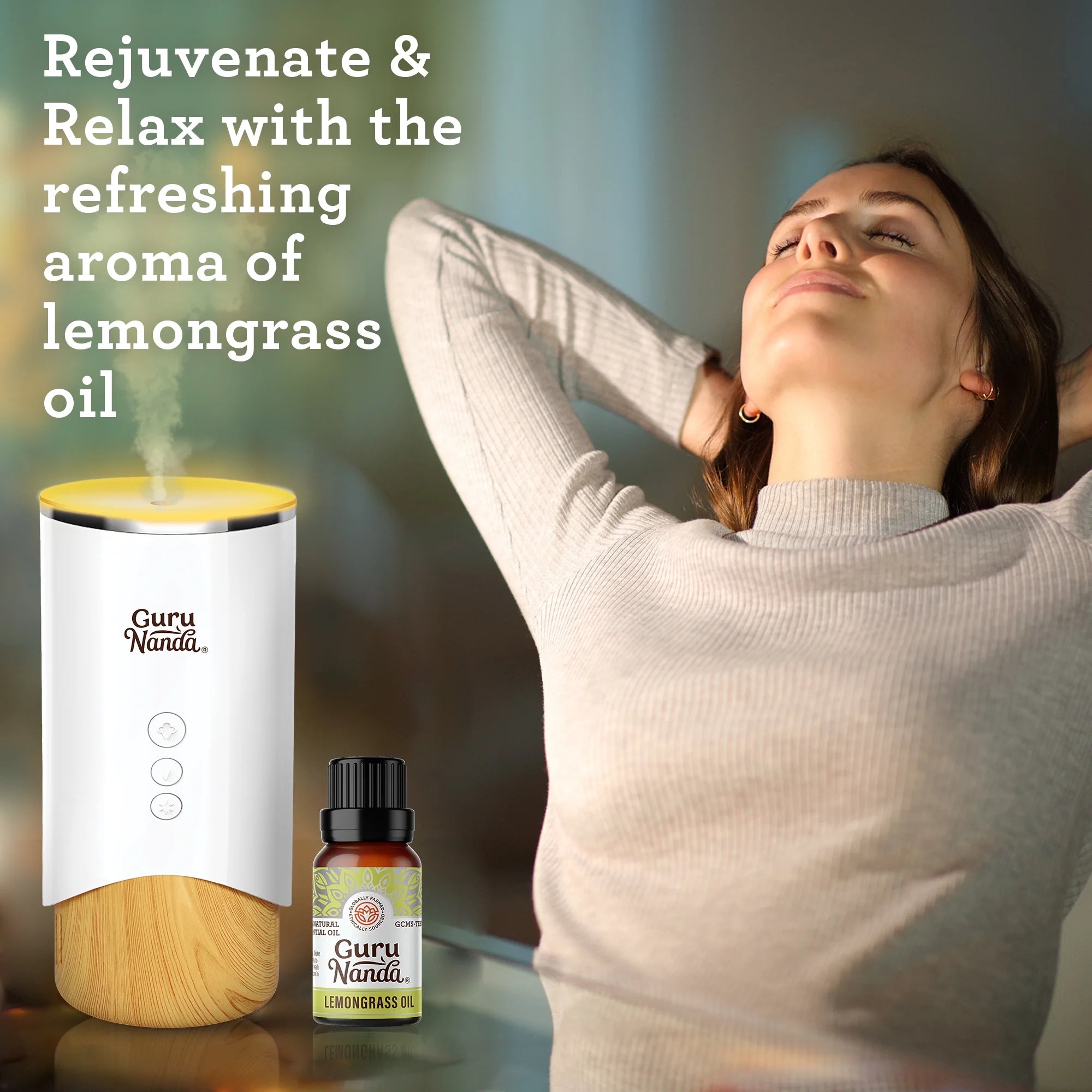 100% Pure & Natural Lemongrass Essential Oil for Aromatherapy & Diffuser - 15Ml