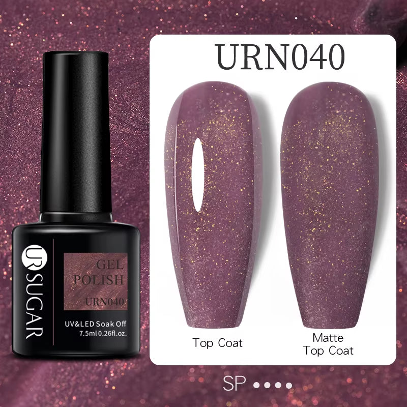 7.5Ml Champagne Gold Reflective Gel Nail Polish Bright Sparkling Glitter French Semi Permanent Nail Painting UV Gel